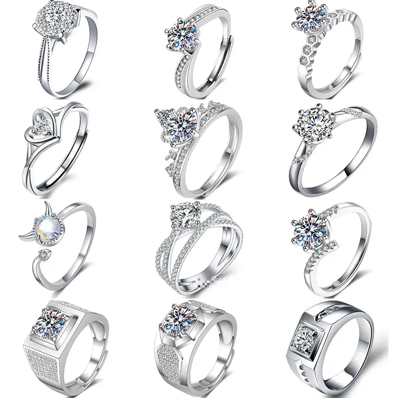 

2021 Hread Rings Couples 925 Silver Ladies Crystal Ring Open Adjustable Wedding Ladies Love For Life Rings Classic Timeless Ring