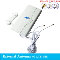 2020 3g 4g lte antenna 4g mimo antenna ts9 external panel antenna crc9 sma connector 3m 700 2600mhz for 3g 4g huawe router mode