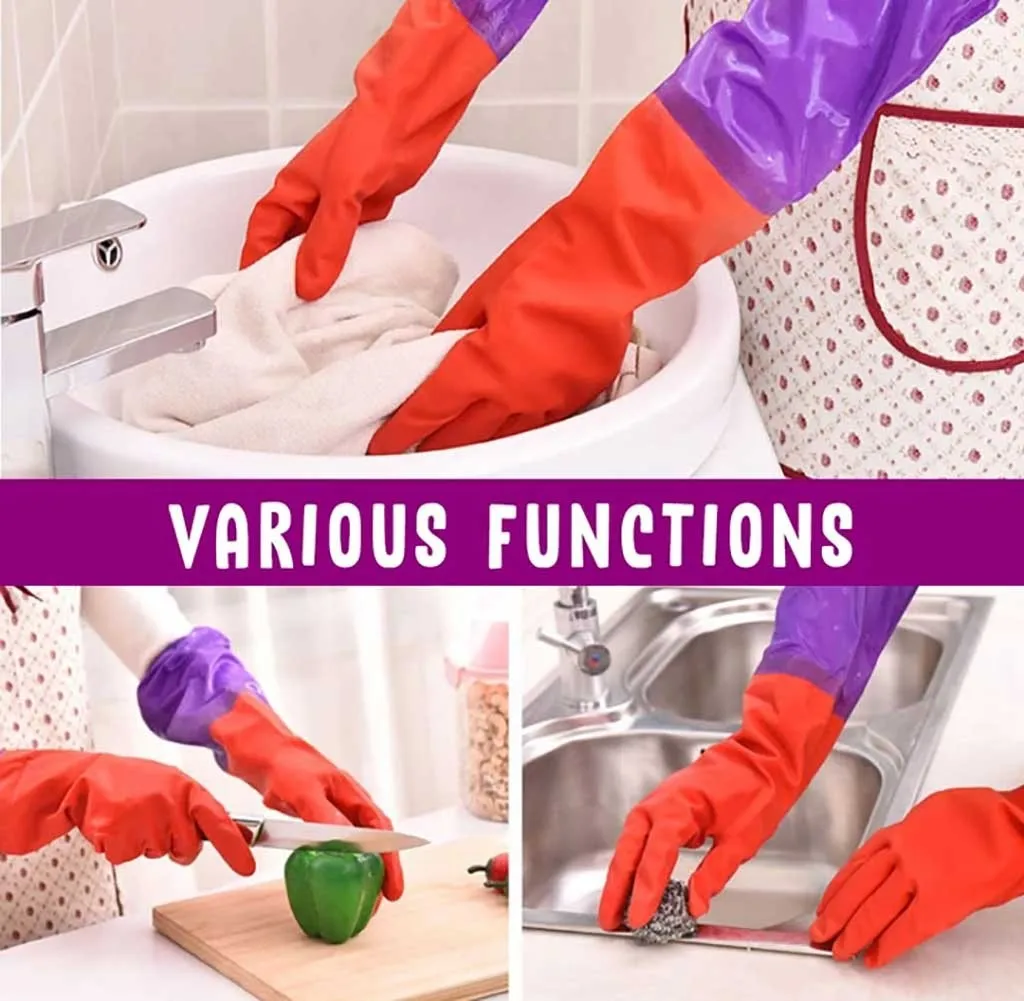 35 @ сохраняющие тепло резиновые перчатки с длинным рукавом красные кухонные