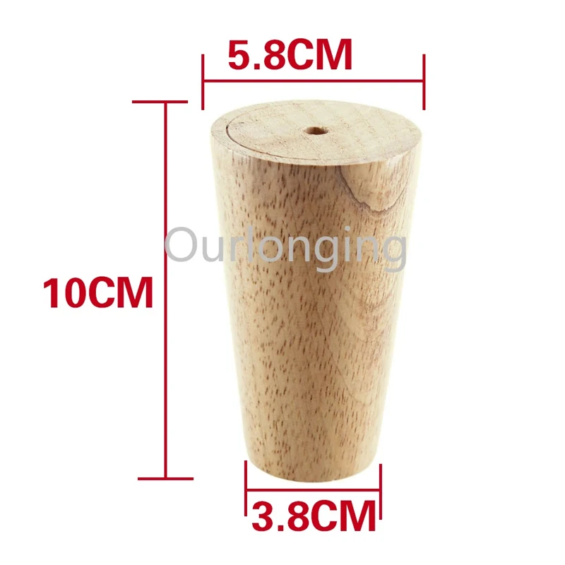 Натуральное дерево надежный 100x58x38mm деревянные ножки для мебели в форме конуса