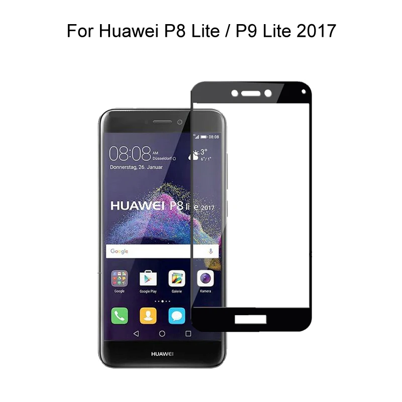 Закаленное стекло для Huawei P8 lite 2017 / P9 5 2 Дюймов Полное Покрытие 2.5D защитное