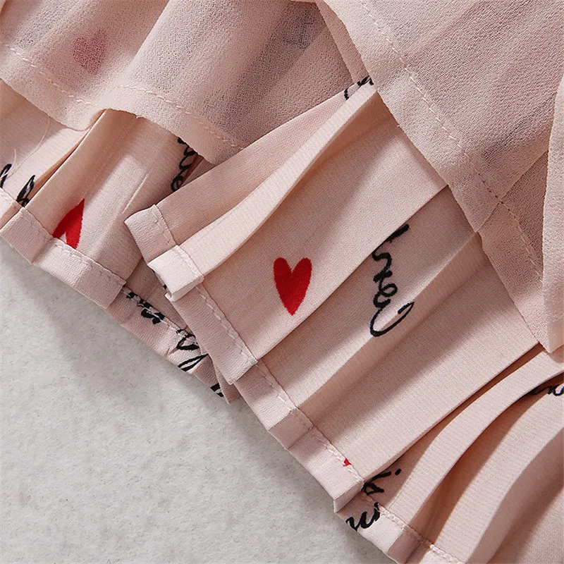 

2020 New Fashion Runway Summer Dress Woman Clothes Elegant Short Sleeve Letters Print Pleated Sweet Dress