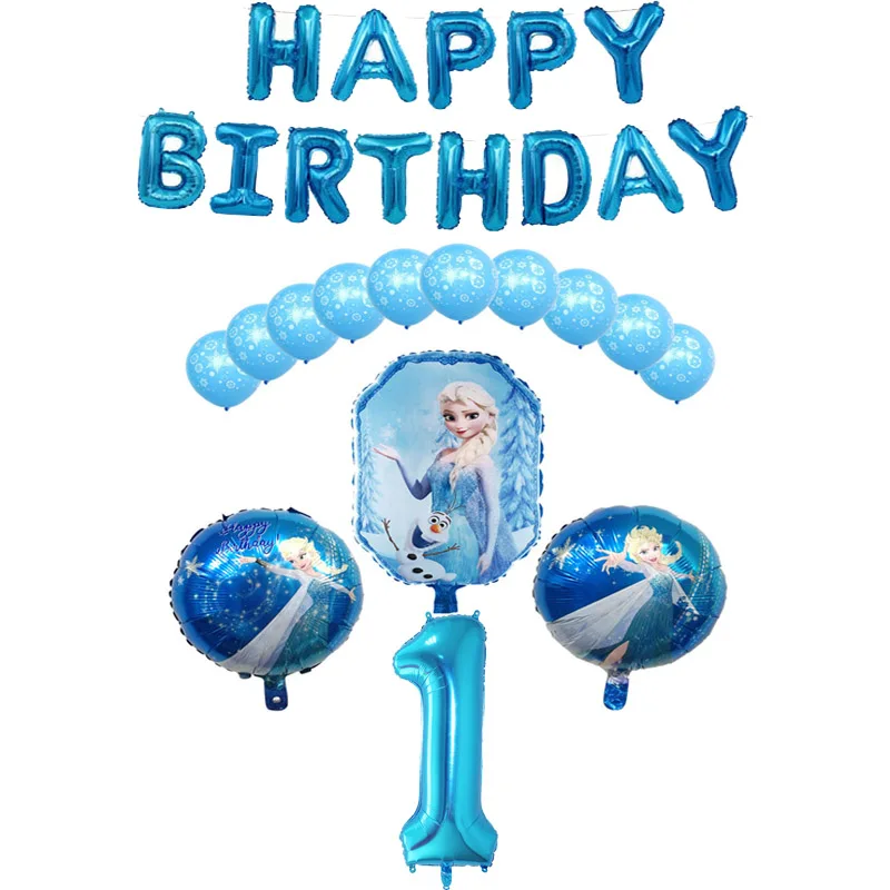 27 шт/лот с днем рождения Эльза Анна прайс алюминиевые воздушные шары из фольги в