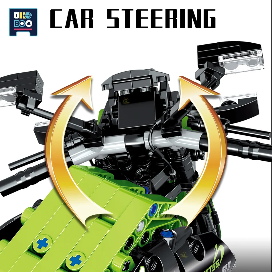 518 шт. высокотехнологичные скоростные чемпионы мотоцикл DIY модель строительные