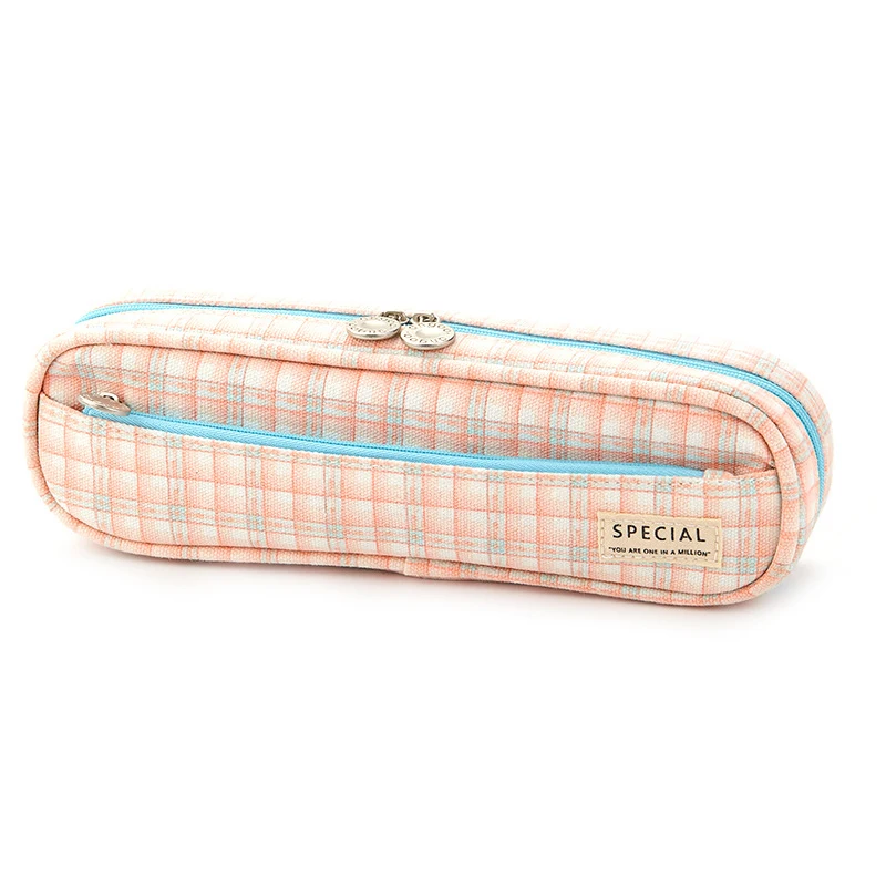 

Grid Pen Bag Stylish Large Capacity Rectangle Shape Durable Soft Long Lasting Washable Useful for Stationery LBE