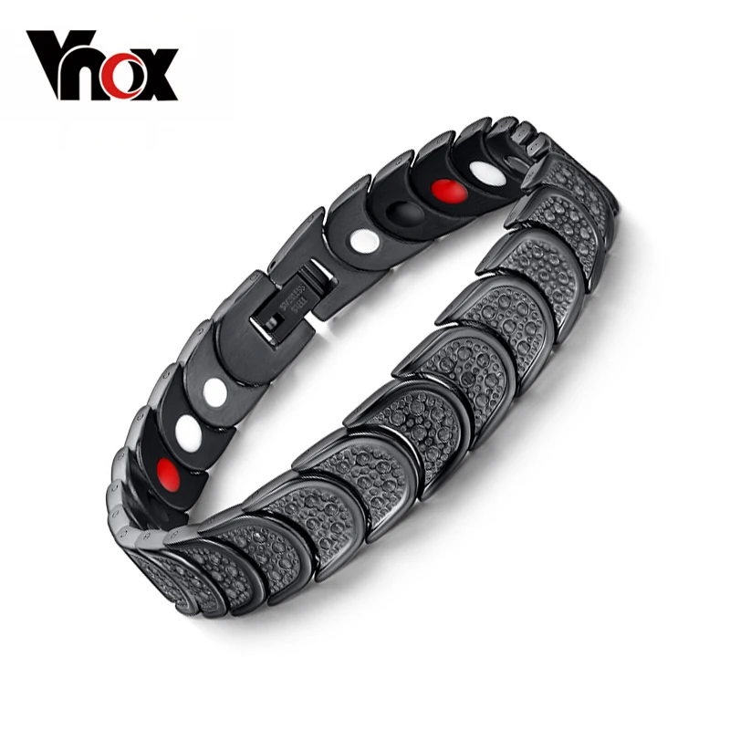 Vnox щит Дизайн Нержавеющая сталь Здоровье и гигиена браслет для Для мужчин Jewelry с