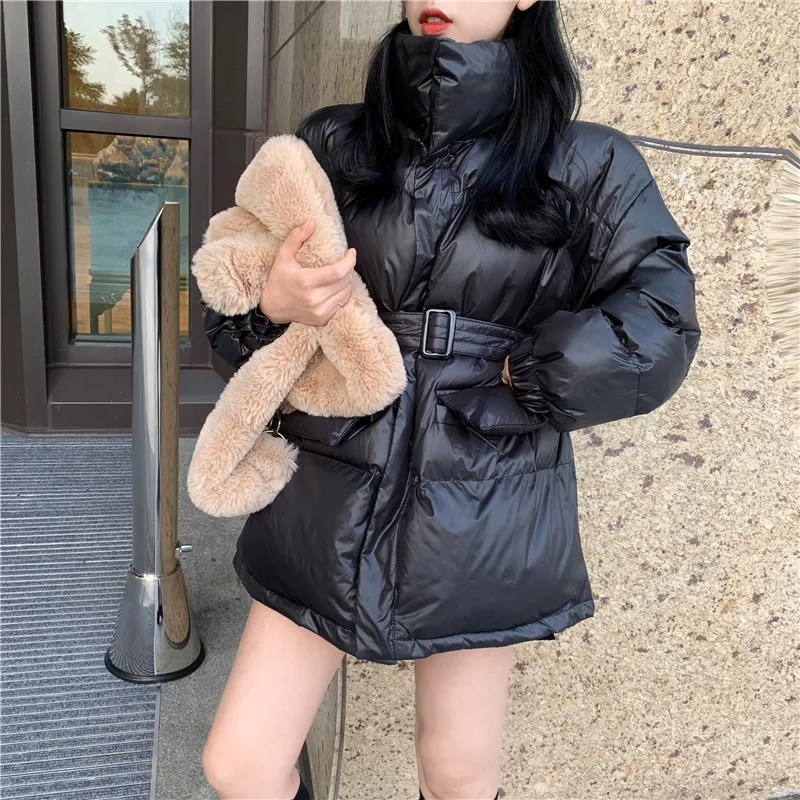 

HziriP New Women Coat 2021 Winter Female Thicken Warm Loose Solid Turtleneck Cotton Clothes Office Lady Casual All-Match Jacket