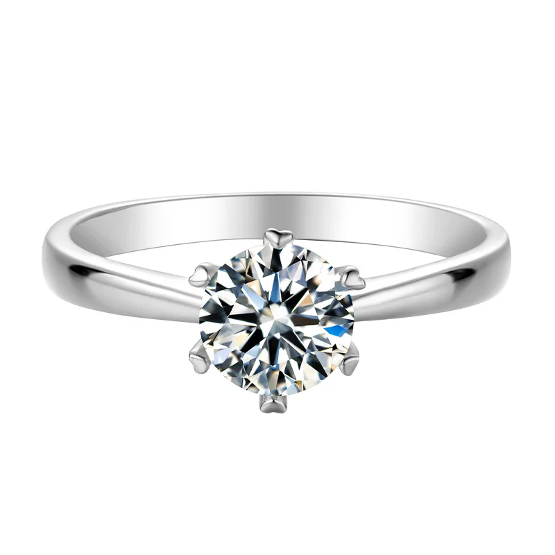 Твердое Серебро 1ct лабораторные ромбовидные моиссаниты 6 зубцов Пасьянс с