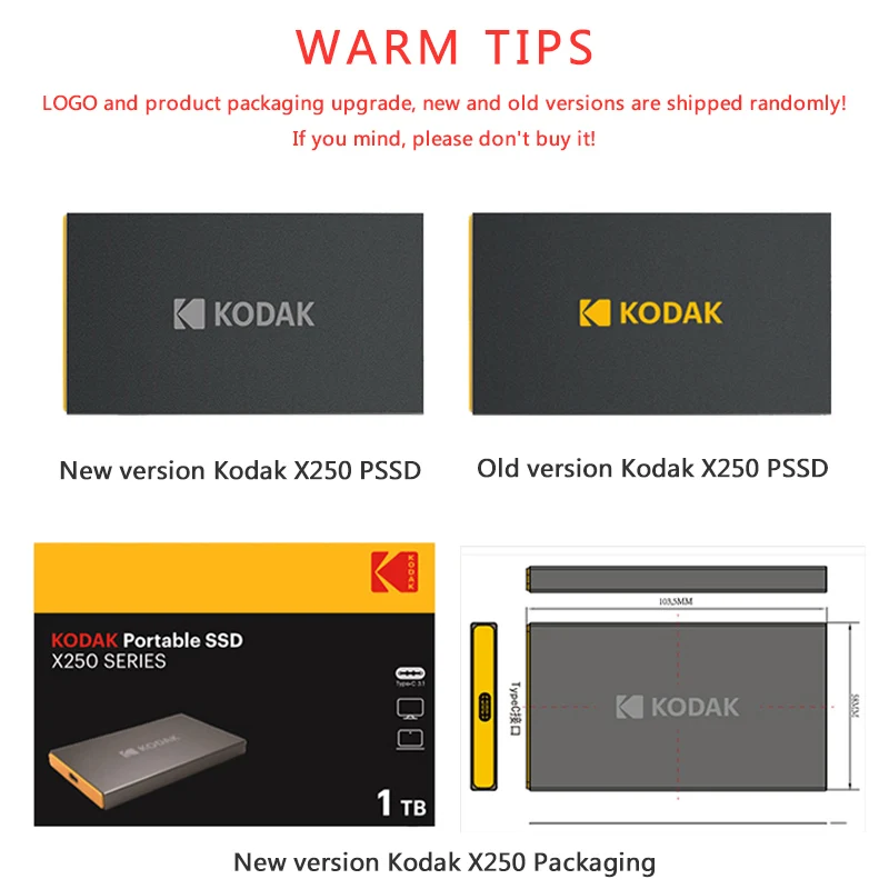 Kodak X250 внешний твердотельный накопитель 120 ГБ 240 480 Портативный SSD Внешний жесткий