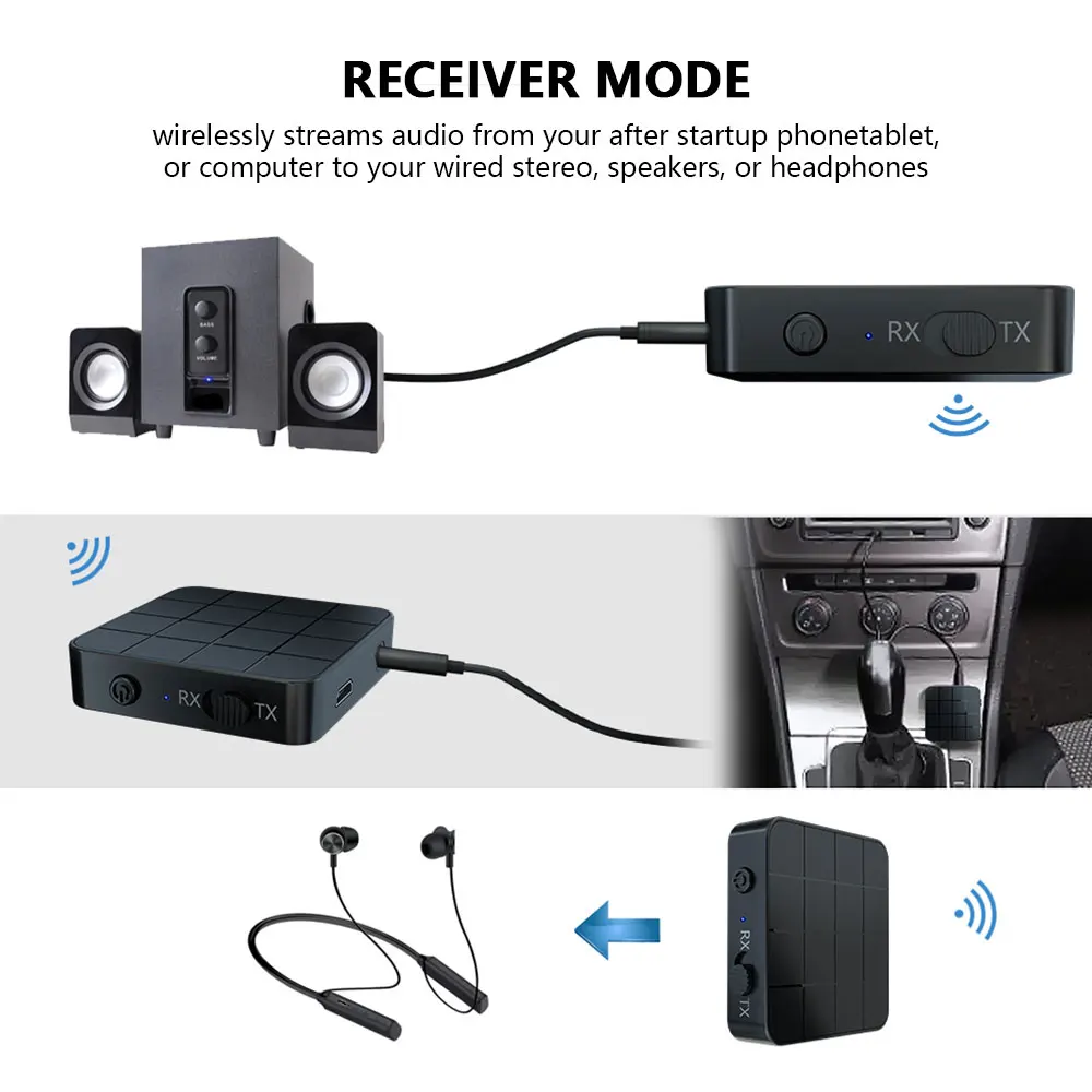 2 в 1 Bluetooth 5 0 аудио передатчик приемник адаптер Портативный беспроводной