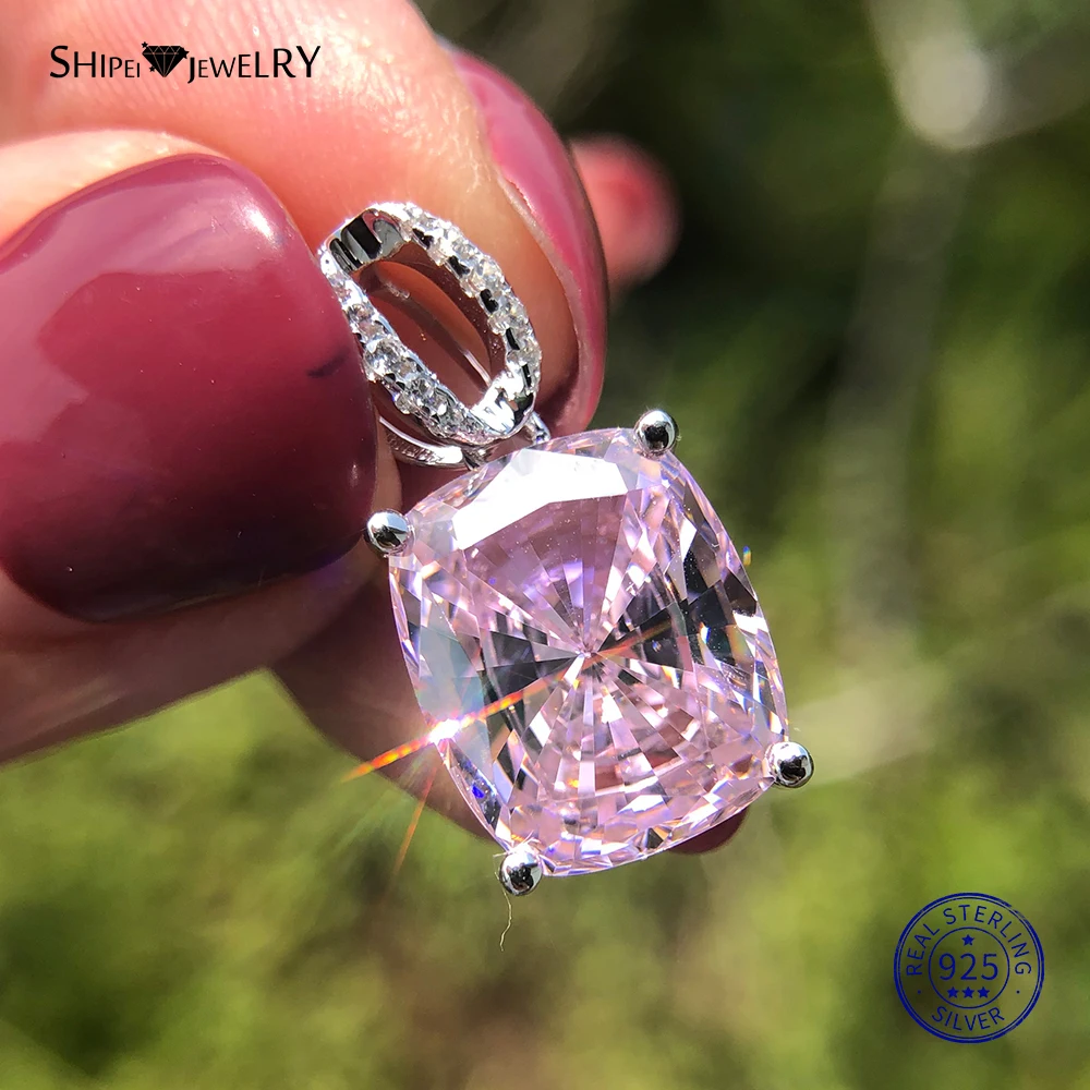 Колье-подвеска из натурального сапфира Shipei ожерелье 100% стерлингового серебра 925