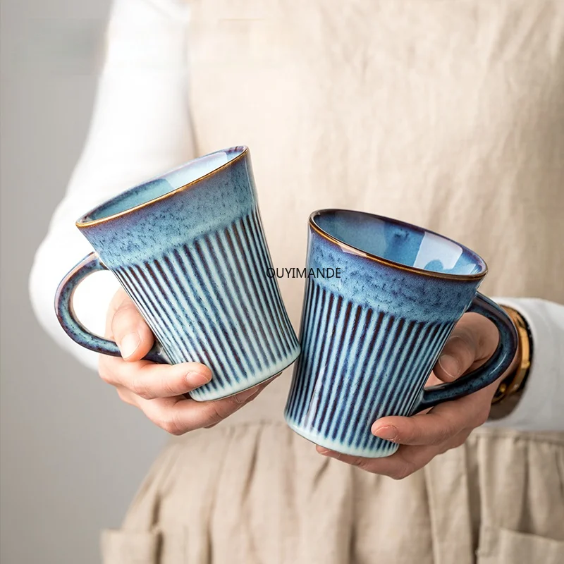

250ml Ceramic Coffee Cups Personality Kiln Random Texture Coffee Mug Teacup China Porcelain Mugs