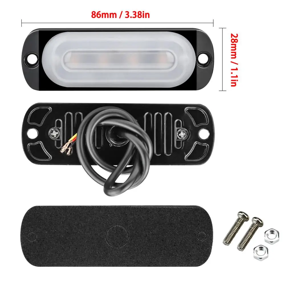 Светодиодный светильник стробоскоп 10 шт. белый янтарный аварийный проблесковый