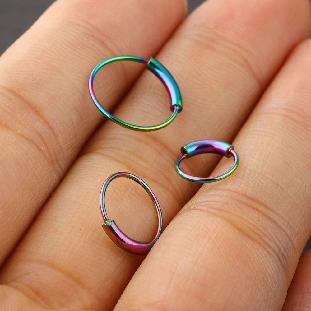 Кольцо-кликер для пирсинга 3 шт. 22 г 6/8/10 мм из стали