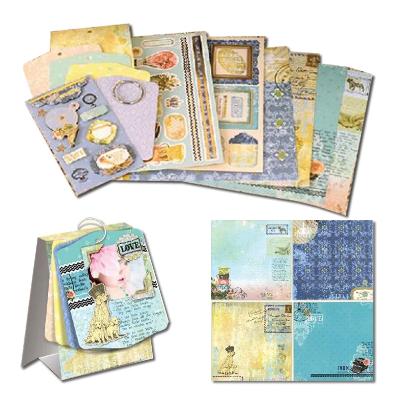 Мини набор для вырезок Eno маленький фотоальбом поделок складной детский подарок