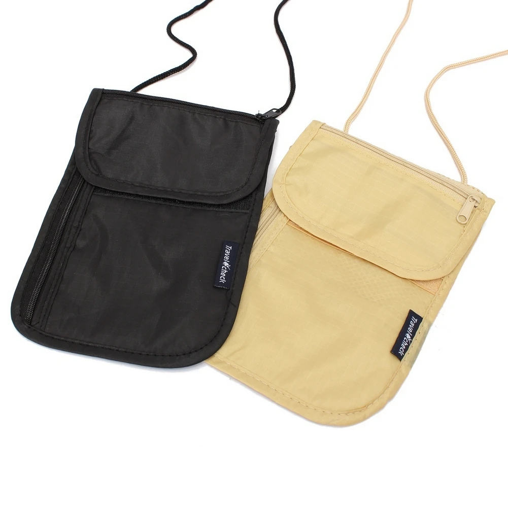 

Nylon Foldable Money Security Casual Anti-theft Document Card Neck Travel Waterproof Passport Pouch