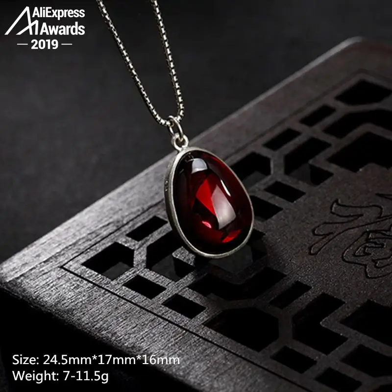 Женский винтажный кулон с рубинами ожерелье ручной работы из натурального