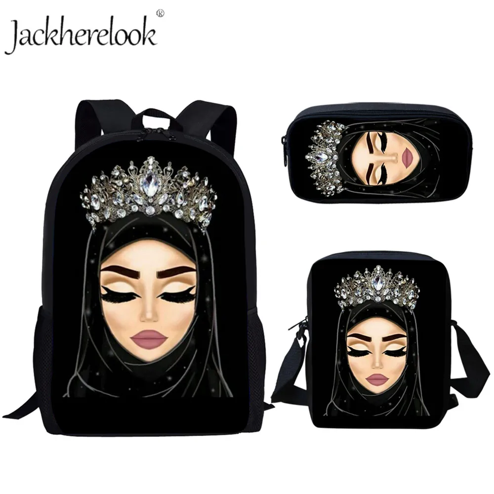 Jackherelook повседневные школьные рюкзаки для девочек хиджаб лицо мусульманские исламские глаза принт женский рюкзак школьные сумки Mochila Mujer