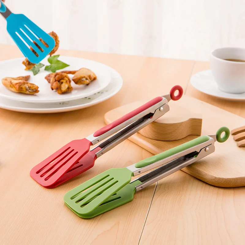 

Stainless Steel Food Tongs Kitchen Spatula Bread Salad Steak Clip Barbecue Grilling Cooking Locking BBQ Non-Stick Serving Tong