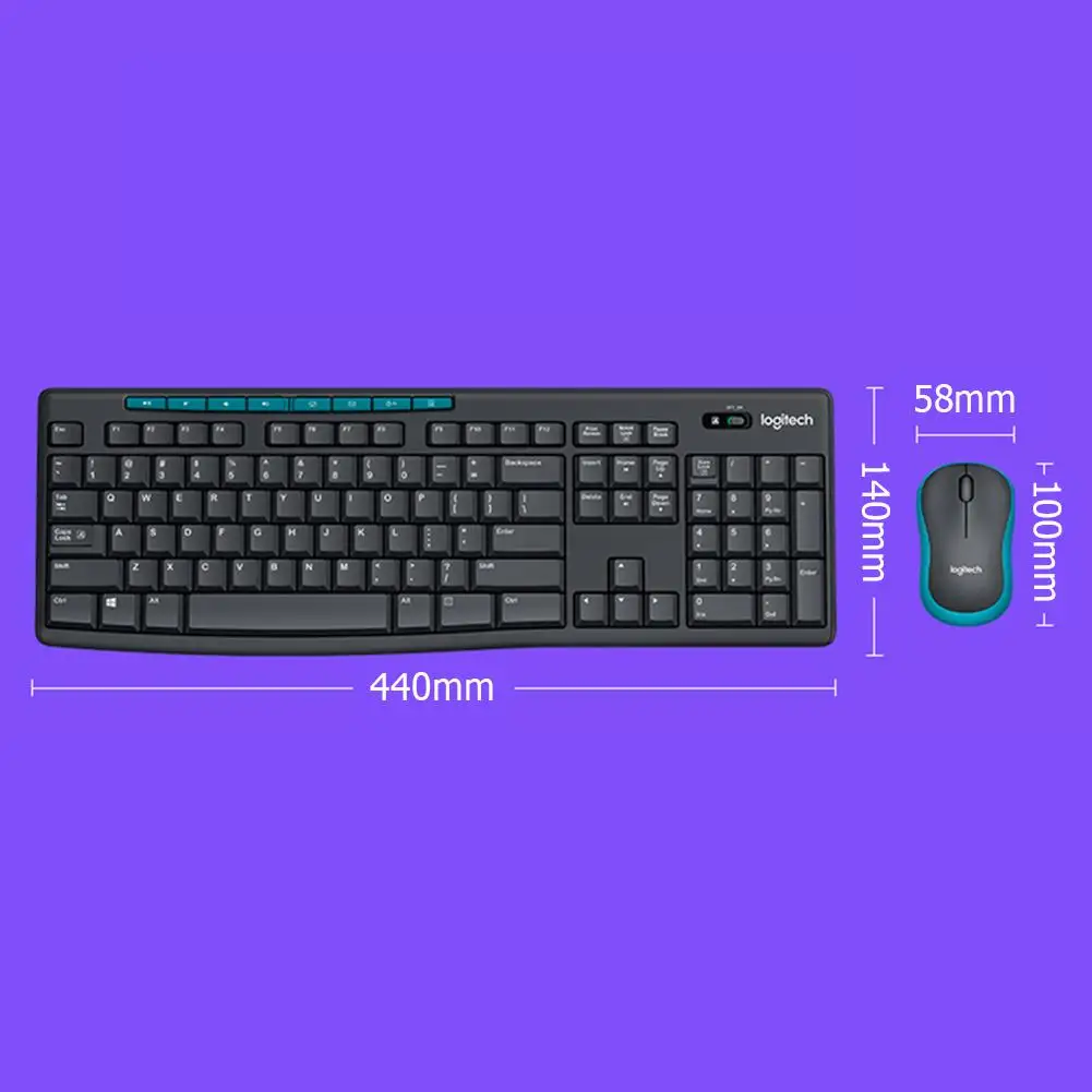 

Logitech MK275 USB Wireless Keyboard 1000DPI Optical Mouse Photoelectricity with Multimedia Function Key for Desktop Laptop