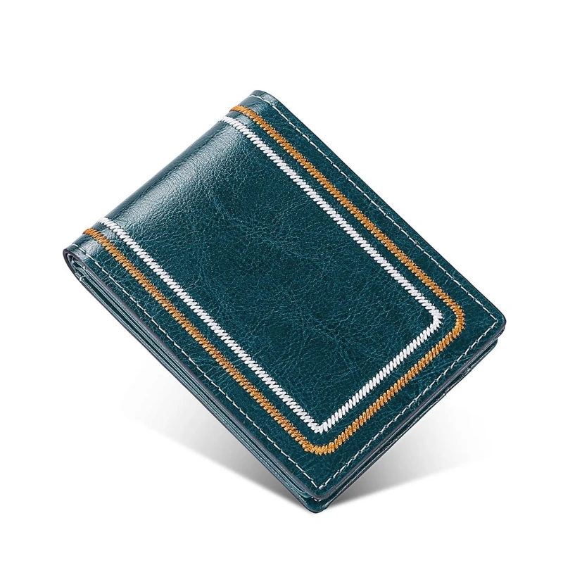 

Mini Slim Credit Card Bifold Wallet Driver License Leather Purse Case Organizer