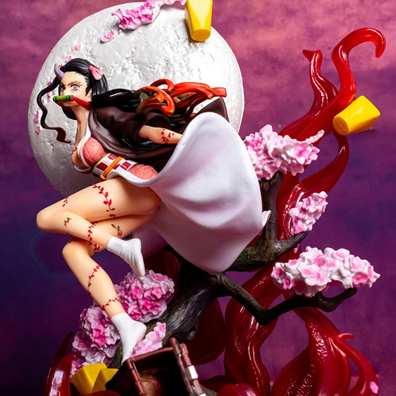 

Anime Demon Slayer GK Kimetsu No Yaiba Kamado Nezuko Light LED Exploding Blood Action Figure Model Statue Toys Collectible Decor