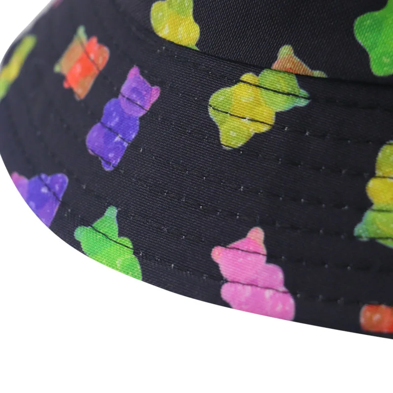 Панама FOXMOTHER для мужчин и женщин двусторонняя мультяшная шапка с принтом медведя