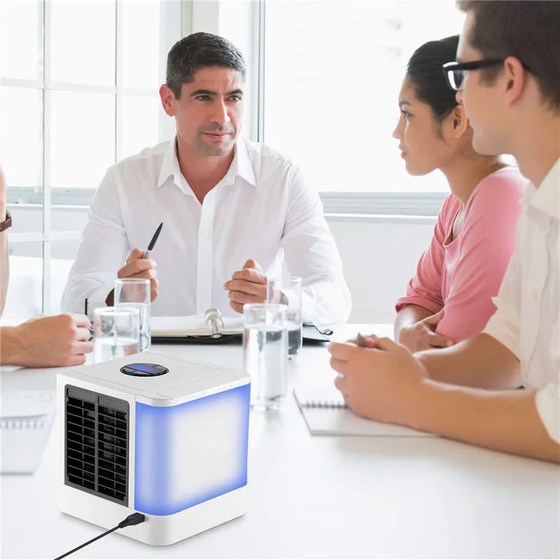 

Mini Air Conditioner Air Cooler Fan 7 Colors Light USB Portable Air Conditioner 3 Gear Personal Space Air Cooling Fan For Home