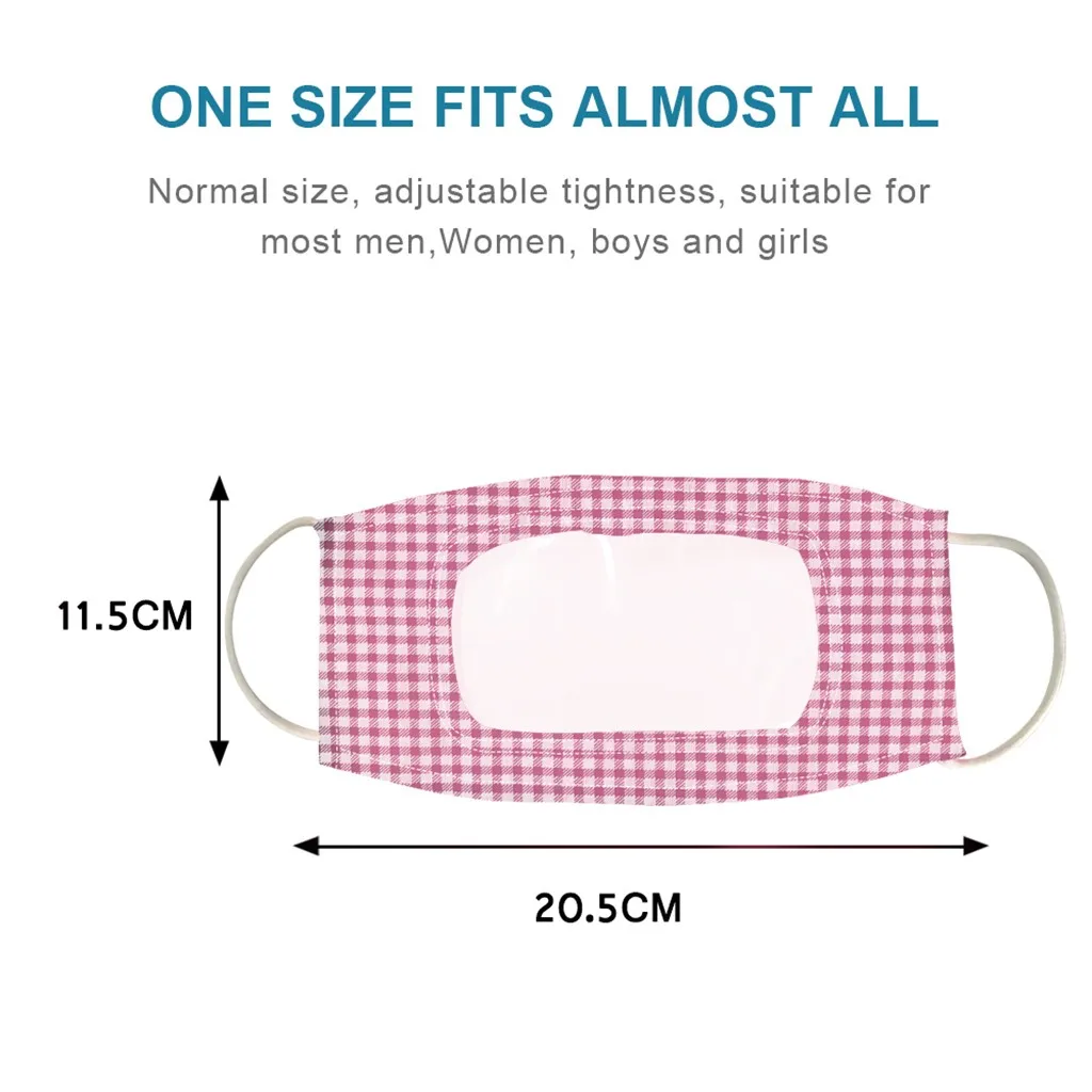 

Fashion In stock Breathable Cover With Clear Window Visible Expression For The Deaf And Hard Of Hearing Cycling Face Mask