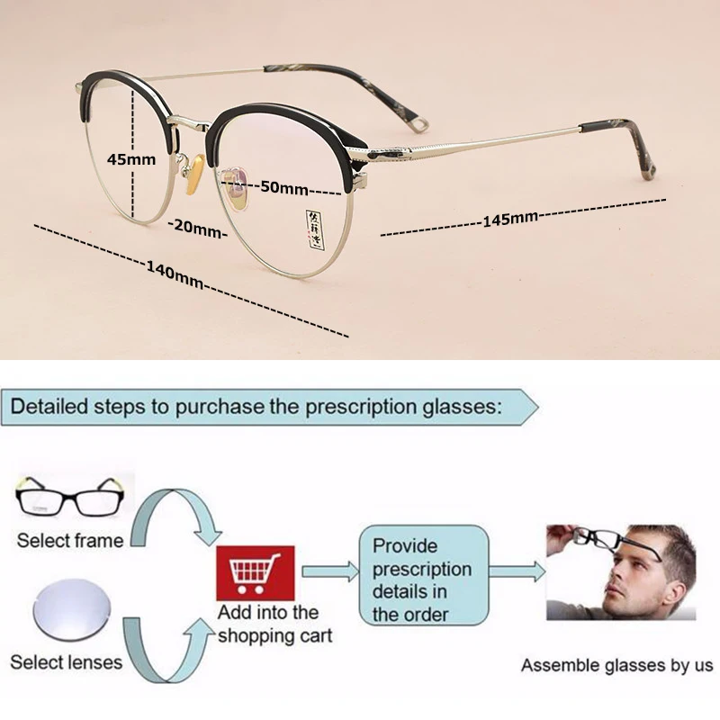 Модная брендовая оправа для очков Женская винтажная круглая мужские