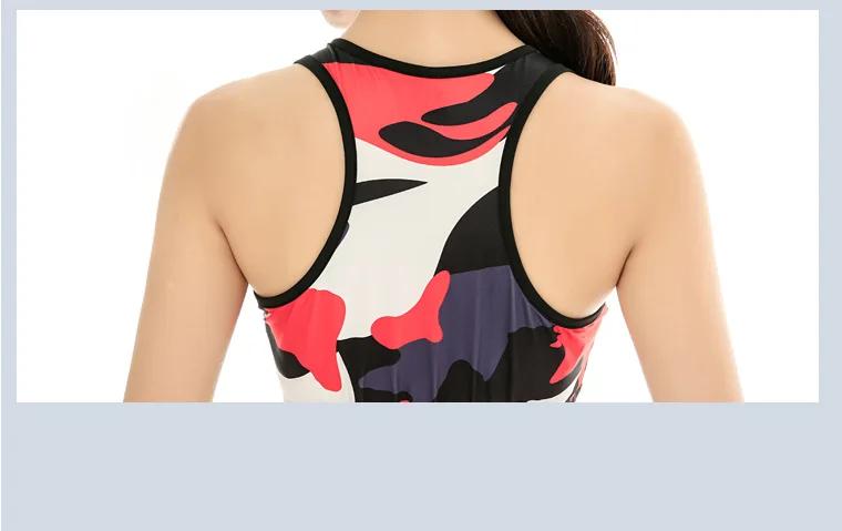 

Camouflage Printed Yoga Clothing Slim Fit Yoga with Chest Pad Sports Vest Trousers Europe America New Hot Selling Gym Clothes