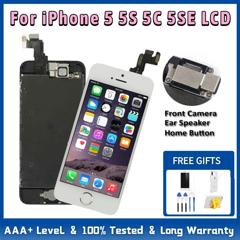 Дисплейный модуль для iPhone 5 2021/5C/SE с инструментом AAA 5S дюйма и фронтальной