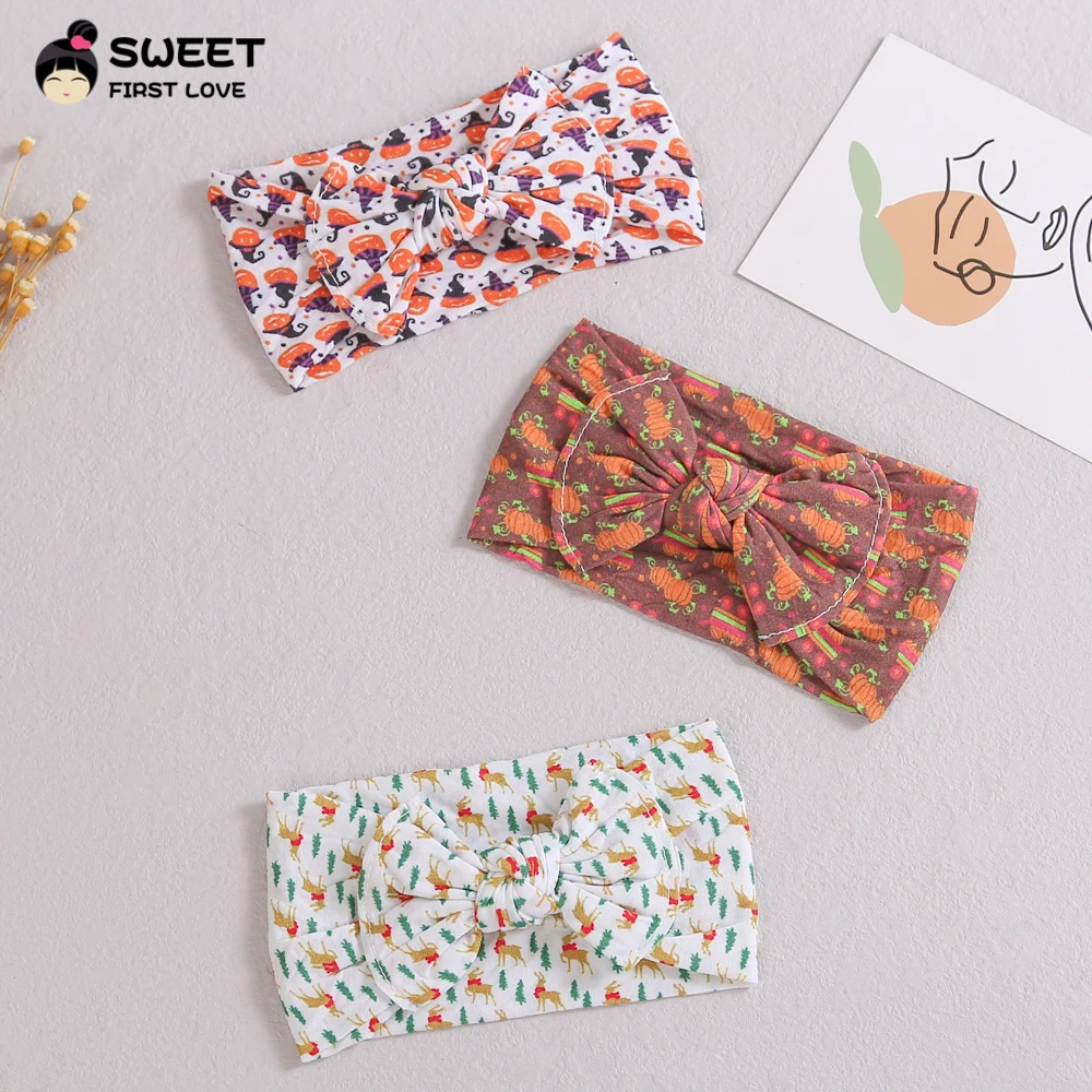 

Print Bows Baby Headbands Soft Nylon Elastic Headband Flowers for Kids Turban Bebe Fille Hair Accessories for Infants 1Colors