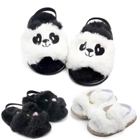 faux fur baby shoes summer cute infant baby girls shoes cartoon aminal design soft sole indoor shoes first walkers 0 18m panda