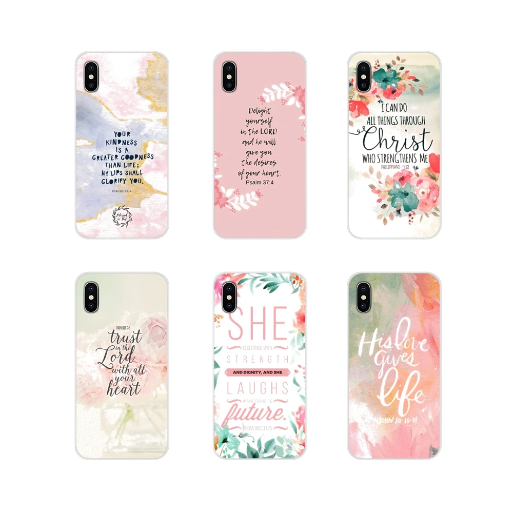 Христианский стих из Библии для Apple iPhone X XR XS 11Pro MAX 4S 5C SE 6S 7 8 Plus ipod touch 5 6