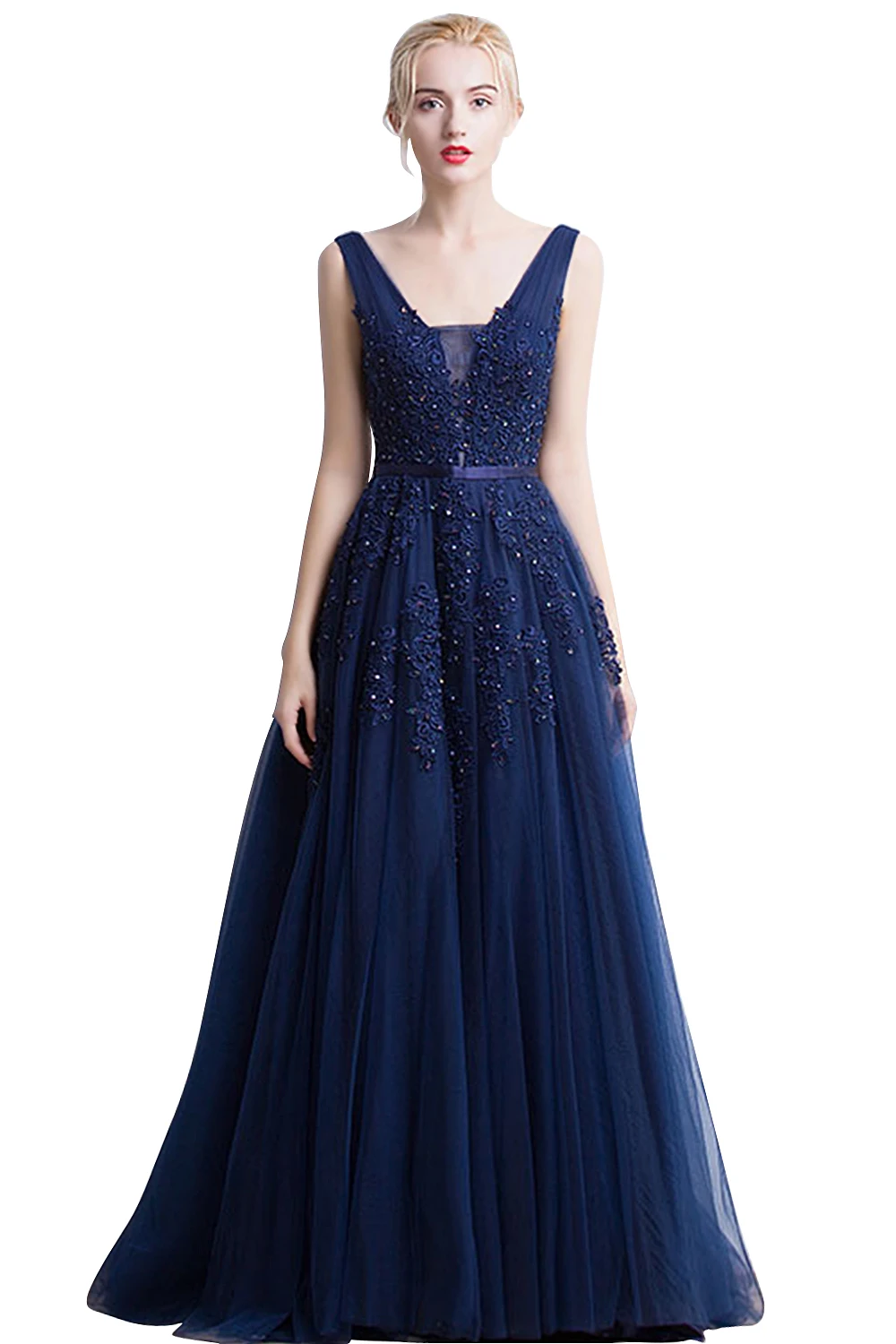 [Окончательная очистка] сумасшедшая цена! Robe De Soiree, длинное вечернее платье русалки красного и розового цвета, вечерние платья, длинное платье на выпускной, 4 стиля - Цвет: Navy 304