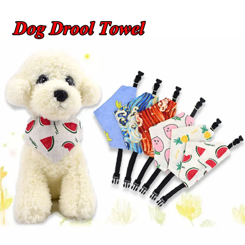 

Lovely Dog Bandanas Bibs Pet Scarf Adjustable Fruit Print Washable Dog Bow Ties Collar Pet Saliva Triangle Towel Dog Accessories