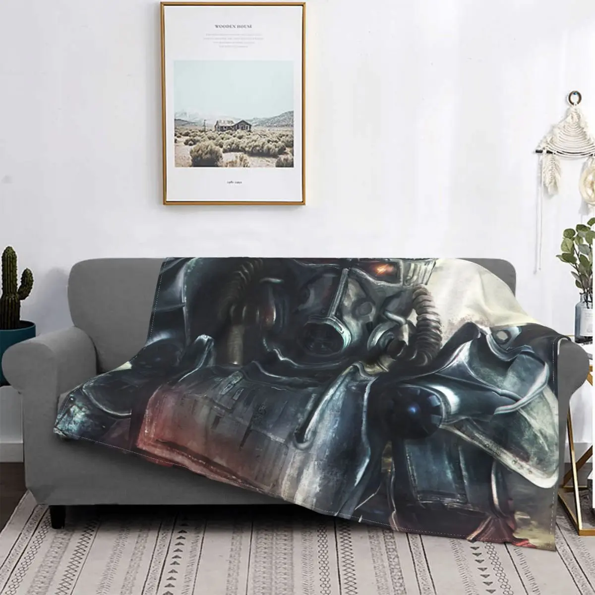

Fallout-Manta de franela para el hogar, colcha de juego de rol, decoración, portátil, oscura, 4
