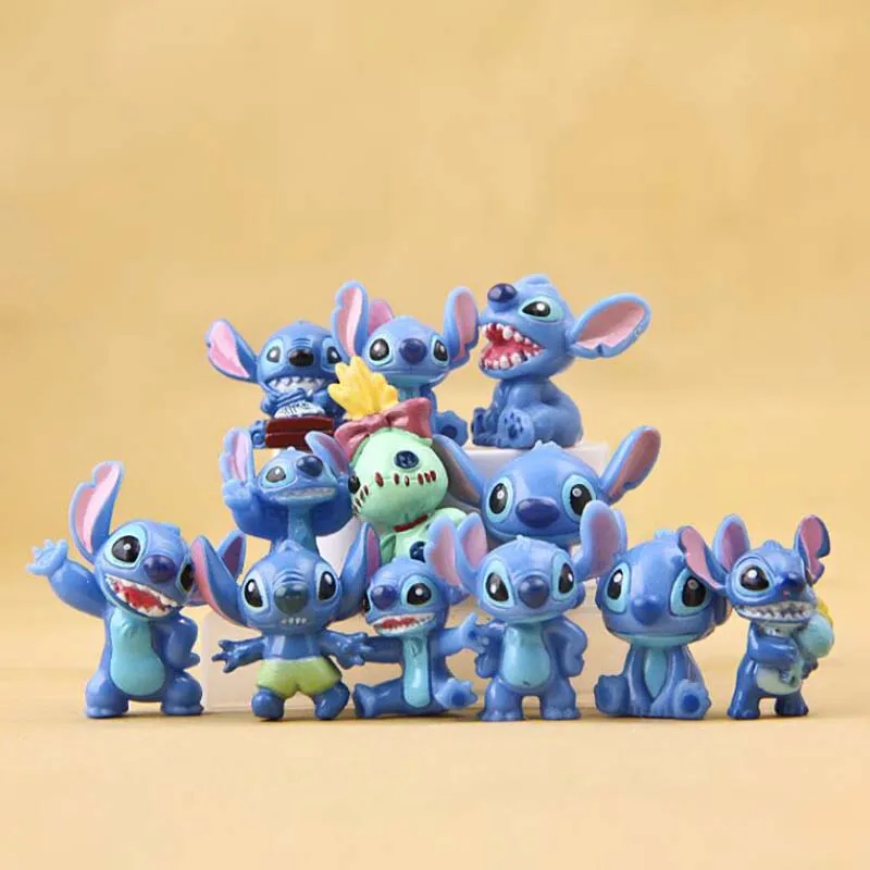 Фигурки героев мультфильмов из ПВХ 2 см 12 шт./лот Лило и Стич | Игрушки хобби