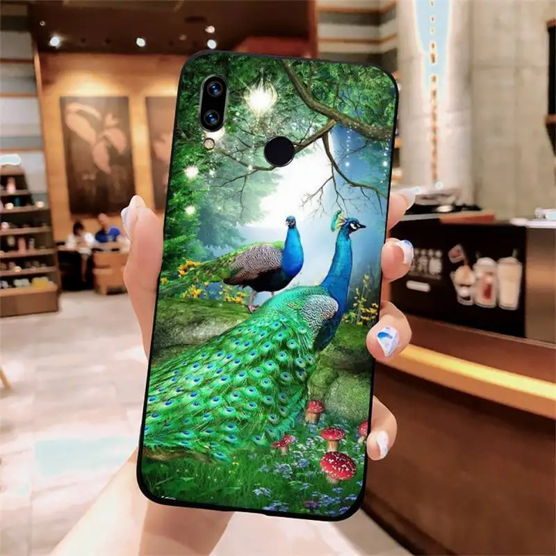 

Peacock feathers beautiful colored Phone Case For Xiaomi Redmi note 7 8 9 t max3 s 10 pro lite funda cover coque shell