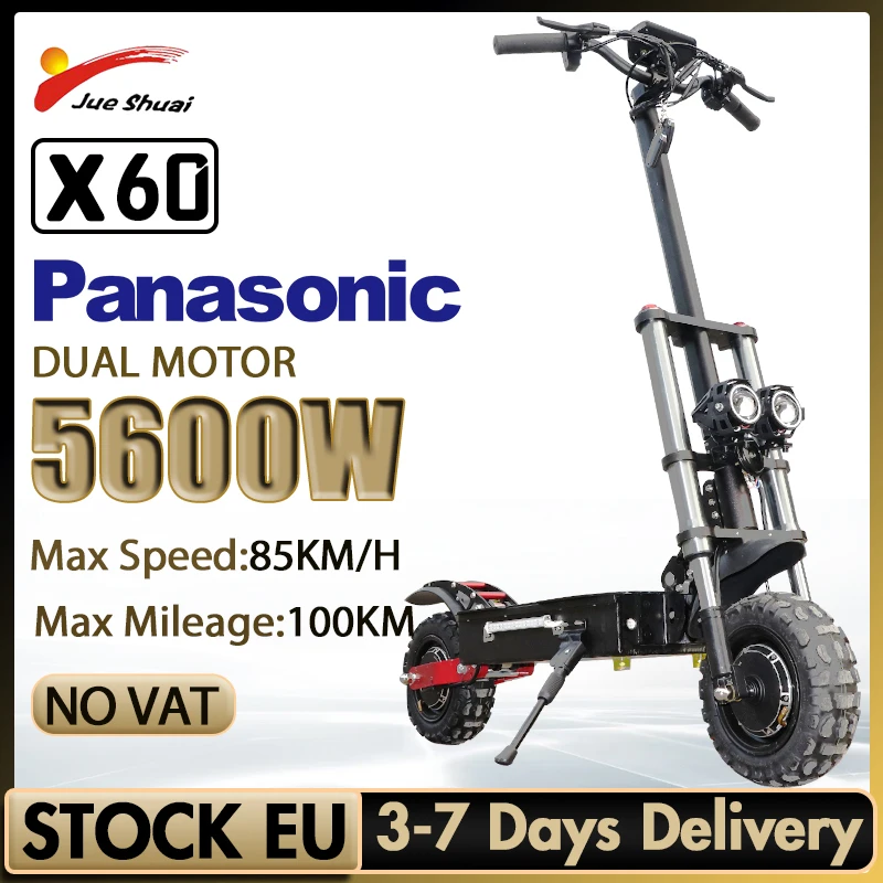 

Электрический скутер Panasonic, батарея 30 А, 60 в, 5600 Вт, двойной привод, электроскутер для взрослых, максимальное расстояние 100 км, Электрический с...