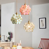 nordic petals pendant light dinning kitchen hand blown pendant lamp hanging stained home led glass pendant light