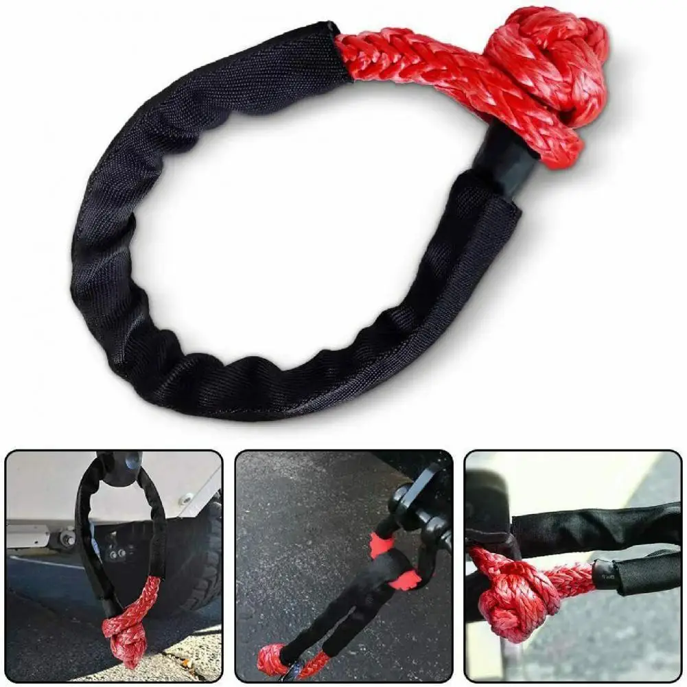 

80%HOTShackle Rope Impact Resistant High Pulling Synthetic Fiber Soft Shackle Tow Rope for Off-Road Recovery