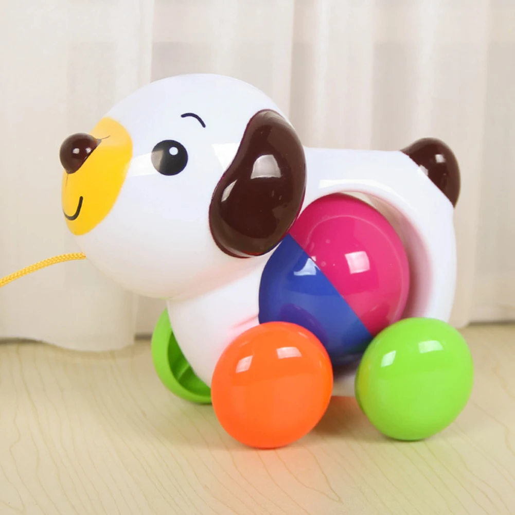 Cute Robot Dog Puppy Car Pull Along Animal with Leash Baby Learning Walking Toy Kids Educational Toys for Children Gift
