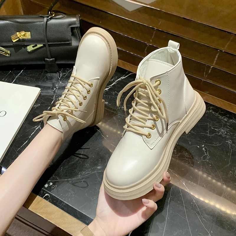 

Cotton shoes female winter new add flocking boots Martin ins tide joker web celebrity British wind thick bottom feet thin short