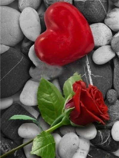 

Diamond Painting Diy 5D European Style Acrylic Material Red and White Rose and Grey Stone Series Pattern Round Square Diamond