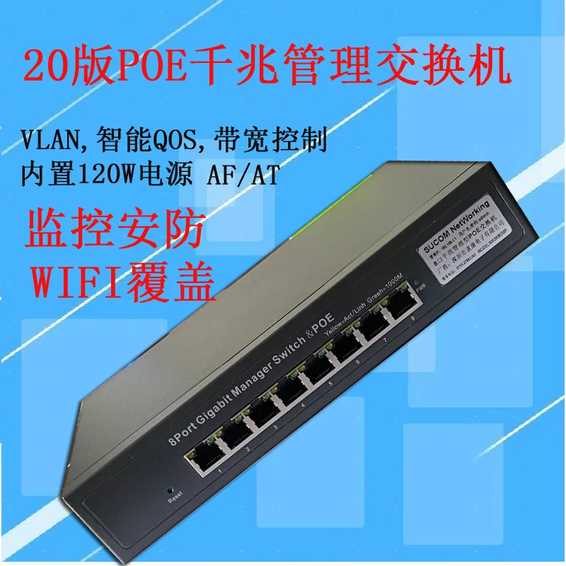 Сетевое управление 8-портовый гигабитный коммутатор IPTV Однолинейный