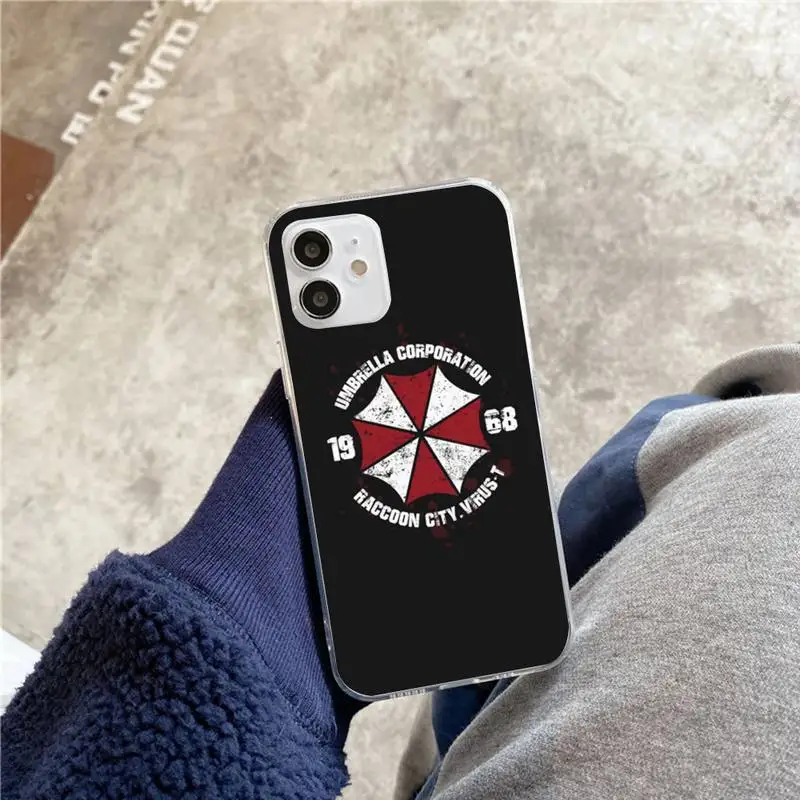 

umbrella corporation Phone Case For iphone 5s 6 7 8 11 12 plus xsmax xr pro mini se Transparent Cover Fundas Coque