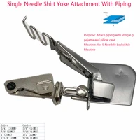 dayu 455 sing needle shirt yoke attachment with piping for thread industrial overlock sewing machine side seam folder binder