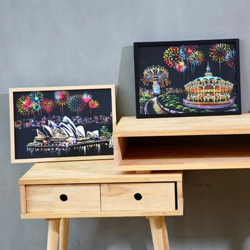 

Magic Scratch Art Crafts World City Scraping Paintings Decorative Paper Adult Kids Decompression Toys Creative DIY Gift